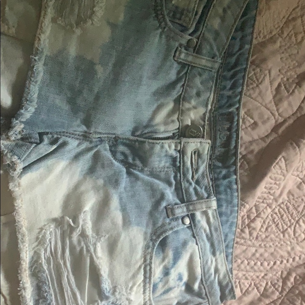 Ripped jean shorts